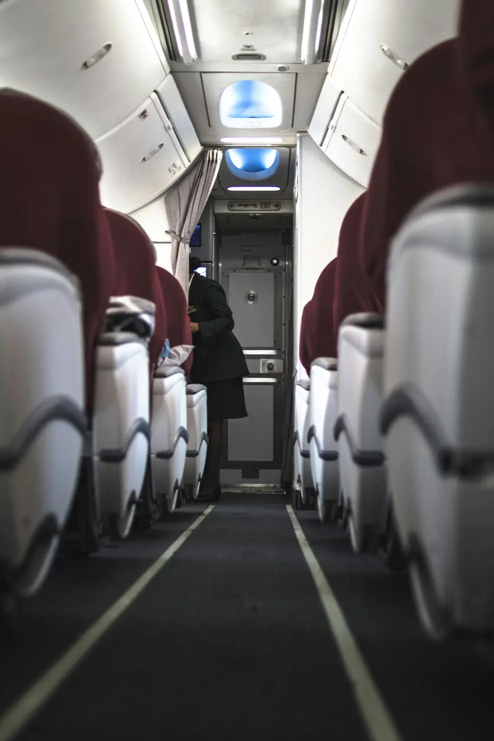 Commercial airplane ready for departure