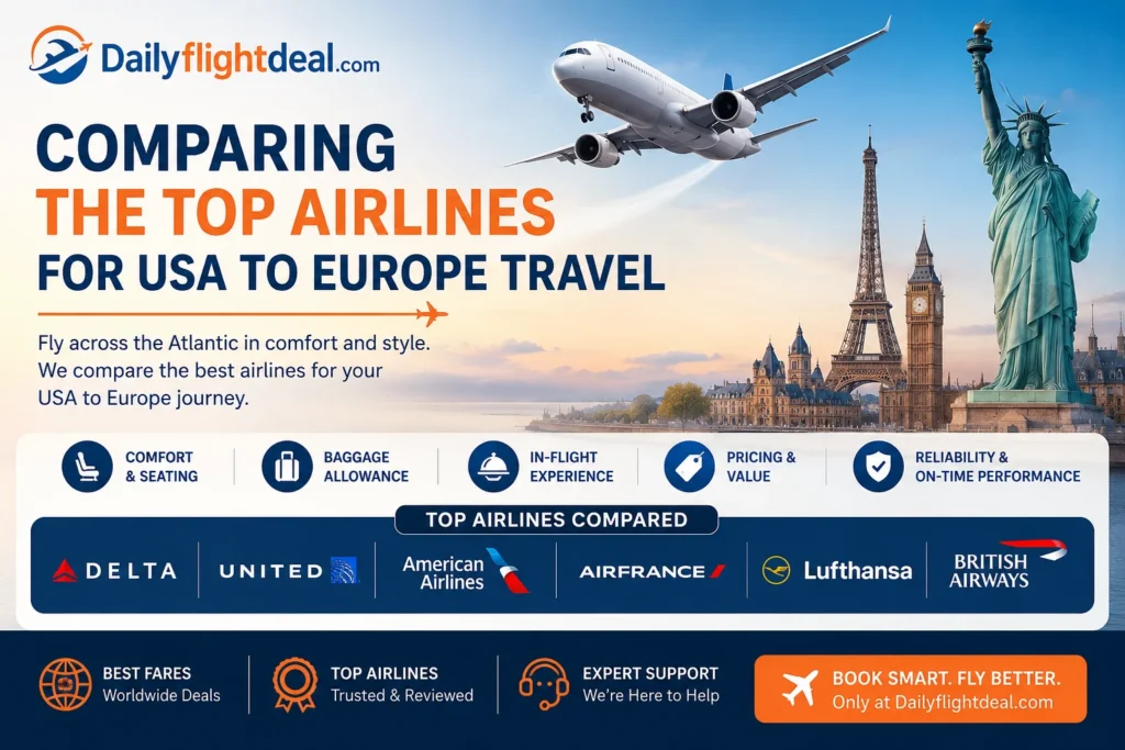 Comparing the top airlines for USA to Europe Travel