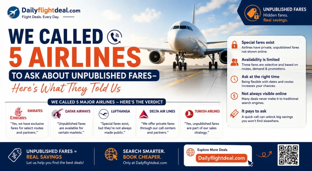 We called 5 Airlines to ask about unpublished fares- Here’s what they told us