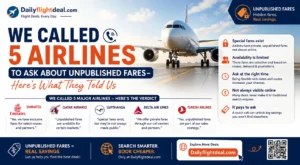 We called 5 Airlines to ask about unpublished fares