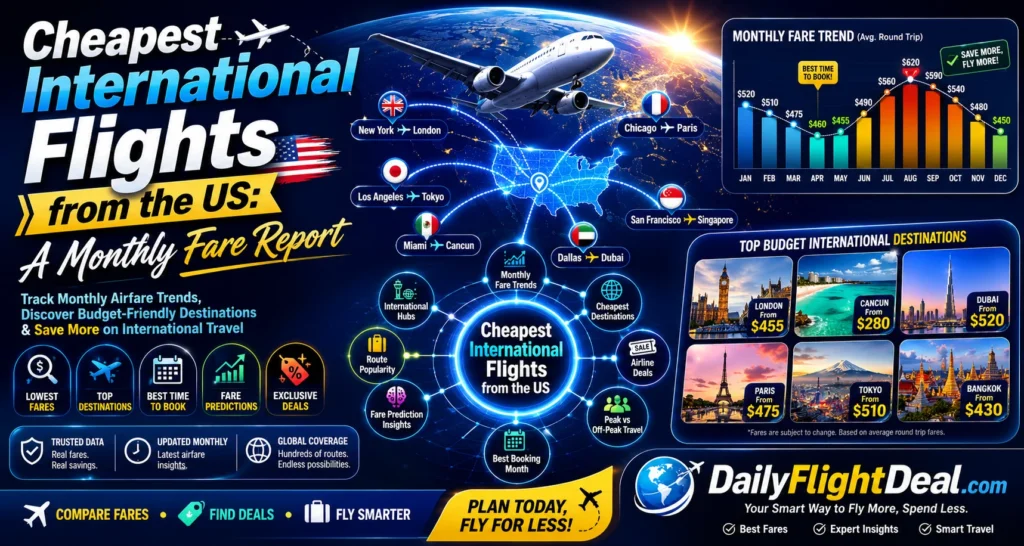 Cheapest International flights from the US: A monthly Fare report